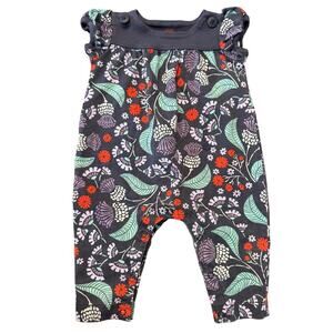 Tea brand floral navy blue romper VGUC size 0-3 months